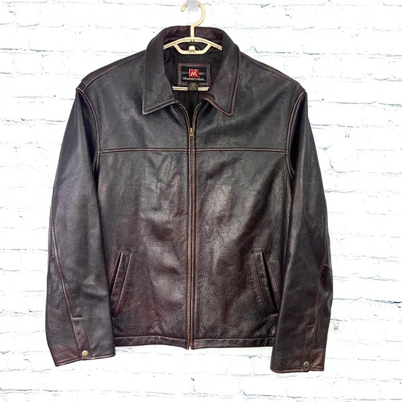 Members Mark Other - |•MEMBER'S MARK•| Heavy Brown Leather Jacket